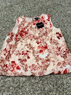 NWT-Liz Claiborne Floral Sleeveless Camisole in Pink and Red - Large